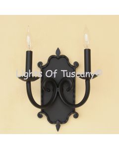 5616-2 Mediterranean Style Wrought Iron Double Wall Sconce