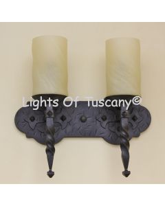 5639-2 Spanish/Mediterranean Style Wrought Iron Bathroom Vanity Light