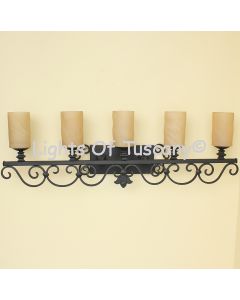 5651-5 Tuscan/Mediterranean Style Wrought Iron Bathroom 5 Light Vanity 