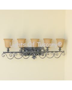 Mediterranean Tuscan style long bath bar light