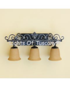 Mediterranean Tuscan Style bath bar light.