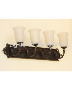 5659-4 Tuscan Style Wrought Iron Bathroom Bar Vanity Light