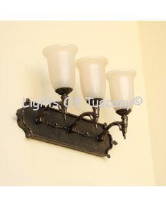 5671-3 Tuscan Style Wrought Iron Bathroom Bar Vanity 3 Light