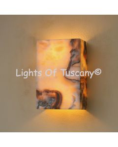 5810-1MAR Real Onyx Stone Architectural Indoor Wall Sconce Marbled