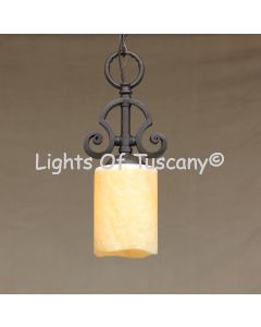 Onyx Mini-Pendant-Hand Forged-Wrought Iron