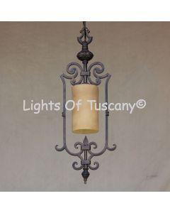 Onyx Mini-Pendant-Hand Forged-Wrought Iron