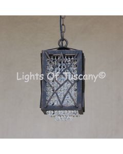 Contemporary crystal mini pendant-Wrought Iron