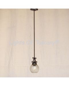 6190-1 Wrought Iron Mini Pendant Light With Globe