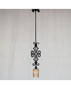 6209-1 Spanish Revival Style Wrought Iron Hanging Pendant Light
