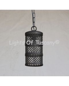 Contemporary-Spanish style Wrought Iron mini pendant.