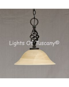 6331-1 Wrought Iron Pendant Bowl Light 