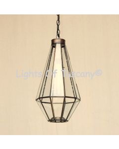 6348-1 - Contemporary Metal Hanging Pendant Light Lantern
