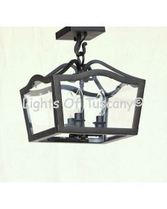 6512-3 Spanish Contemporary Style Wrought Iron Semi Flush Ceiling Light
