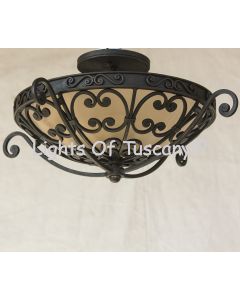 6541-3 Tuscan/ Mediterranean Style Wrought Iron Bowl 
