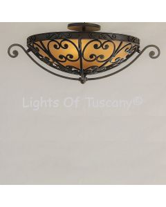 Tuscan Style Bowl Semi Flush ceiling fixture.