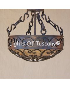 Large Tuscan Semi Flush ceiling fixture.