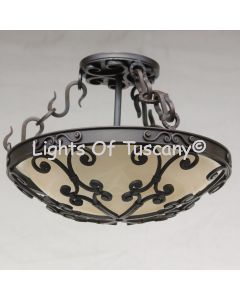 Tuscan Style Semi Flush ceiling fixture.