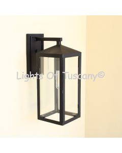 heavy duty iron lighting, commercial grade iron lighting, modern outdoor lighting, outdoor wall light, contemporary outdoor light, urban style outdoor light, transitional style lighting, rectangular outdoor light, minimalist lighting,  