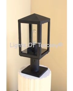 6957-1P Contemporary Outdoor Iron Post Light