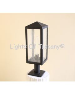 6958-1P Contemporary Outdoor Iron Post Light