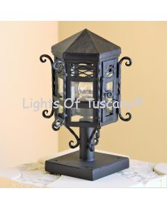 7009-1P Spanish Colonial Style Wrought Iron Post Light 
