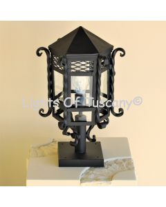7010-1P Spanish Colonial Outdoor Wrought Iron Post Light