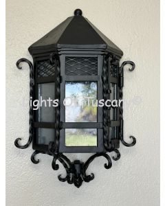 Spanish Colonial Outdoor Wall Light,  Iron Wall Light, Spanish Outdoor Light, Outdoor Pocket Sconce, Colonial Outdoor Light, Iron Lighting