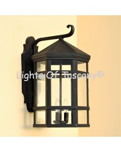 7024-LG Contemporary Spanish Mediterranean Wrought Iron Exterior Lantern 