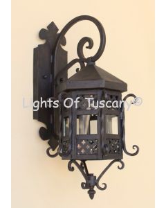 7029-1 Spanish Outdoor Iron Wall Lantern