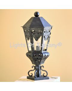7042-1P Spanish-Mexican Hacienda Style Wrought Iron Post Light