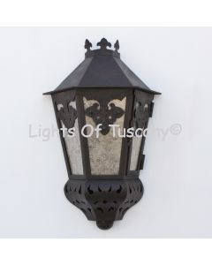 7044-1 Spanish/Mexican style forged wrought iron outdoor pocket lantern/lamp