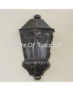7045-2 Spanish/Mexican style wrought iron outdoor pocket lantern/lamp