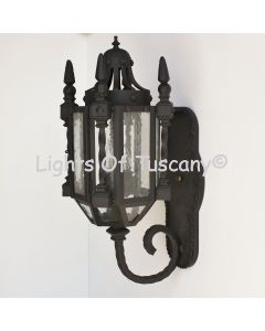 Gothic style Wrought Iron Wall lantern.