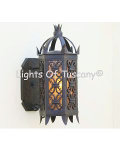 Spanish revival Moorish wall lantern , Moroccan Style Wall Light, Outdoor Moroccan Light, Moroccan Light, Moorish Light, Gothic Wall Light, Gothic Lighting, Moorish Lighting, Old World Light, Revival Light