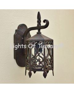 7067-1 Tuscan/ Spanish Style Outdoor Wrought Iron Wall Lighting Fixture