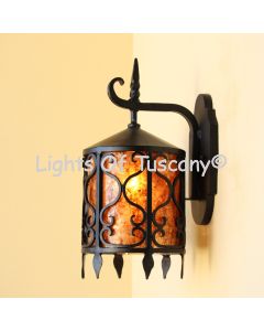 7075-1MIC Spanish / Mediterranean Style Outdoor Wall Lantern Light with Mica