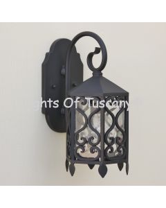 7077-1  Tuscan/Mediterranean Style Outdoor Iron Wall Light/Lantern