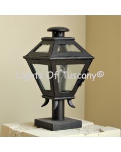 7122-1 Colonial Style Wrought Iron Outdoor Post Lantern Light