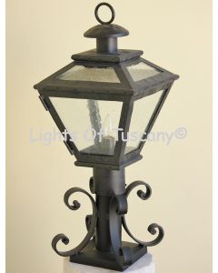 Spanish Style Mediterranean outdoor column post lantern light