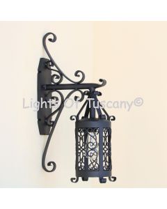 7138-1 Spanish Revival Scroll Design Style Iron Hanging Lantern