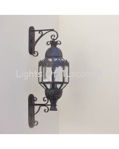 7145-3 Gothic/ Moroccan Style Style Outdoor Wrought Iron Wall Light Lantern