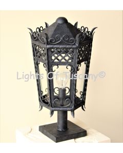 7160-1P Gothic Revival Style Wrought Iron Post Light