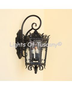 7161-3 Gothic Revival Old World Hand Forged Wrought Iron Wall Light