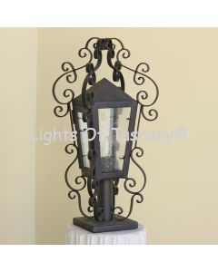 Spanish revival outdoor column post lantern light