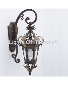 7200-1 Tuscan Mediterranean Style Iron Exterior Wall Lantern Light