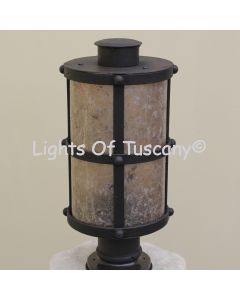 Contemporary Spanish Wrought Iron Post Light/ Lantern 