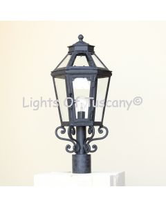 7225-1P Traditional Spanish Colonial Outdoor Post Lantern Light