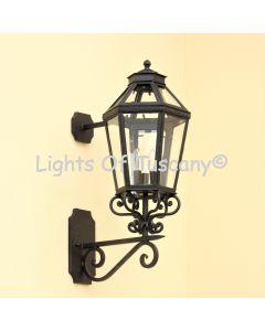7225-3 Tuscan / Mediterranean Style Outdoor Iron Wall Light with Acanthus Leaves