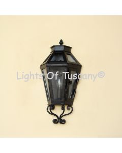 7228-1 Colonial Style Wrought Iron Wall Pocket Light