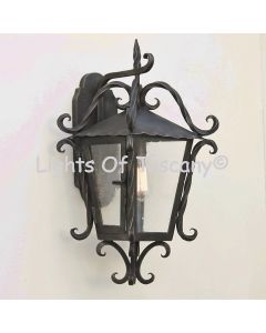 7240-1 Tuscan / Mediterranean Style Wrought Iron Outdoor Wall Lantern 